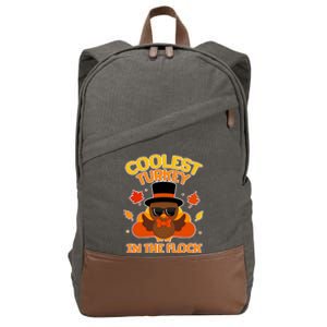 Thanksgiving Cute Coolest Turkey In The Flock Cotton Canvas Backpack