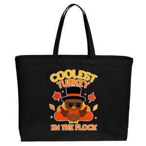 Thanksgiving Cute Coolest Turkey In The Flock Cotton Canvas Jumbo Tote