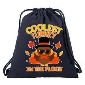 Thanksgiving Cute Coolest Turkey In The Flock Drawstring Bag