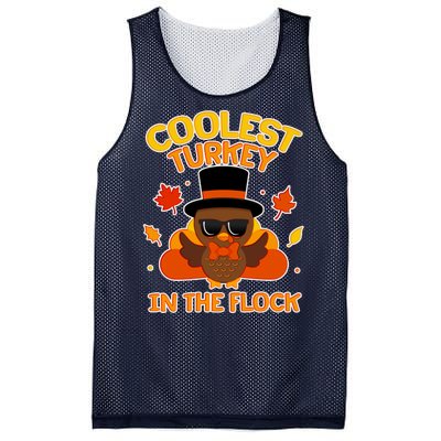 Thanksgiving Cute Coolest Turkey In The Flock Mesh Reversible Basketball Jersey Tank