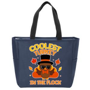 Thanksgiving Cute Coolest Turkey In The Flock Zip Tote Bag