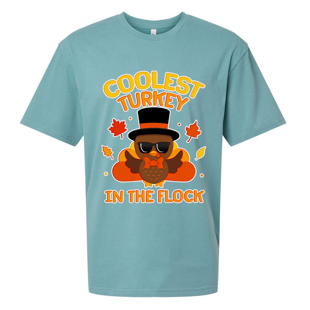 Thanksgiving Cute Coolest Turkey In The Flock Sueded Cloud Jersey T-Shirt