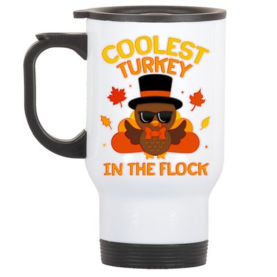 Thanksgiving Cute Coolest Turkey In The Flock Stainless Steel Travel Mug