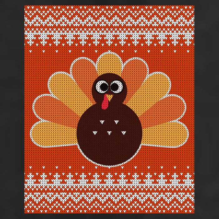 Thanksgiving Cute Turkey Ugly Sweater 7 Panel Mesh Trucker Snapback Hat