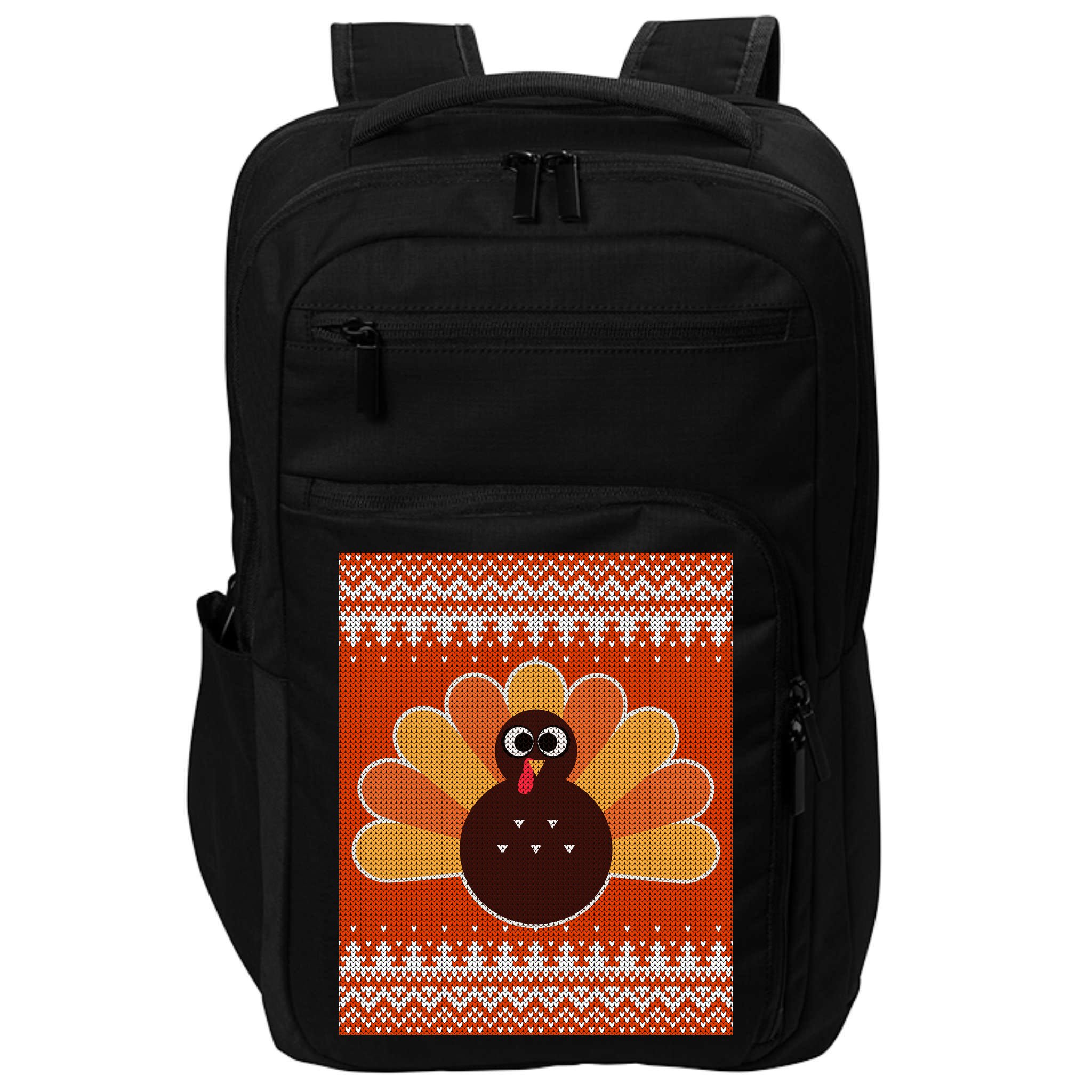 Thanksgiving Cute Turkey Ugly Sweater Impact Tech Backpack