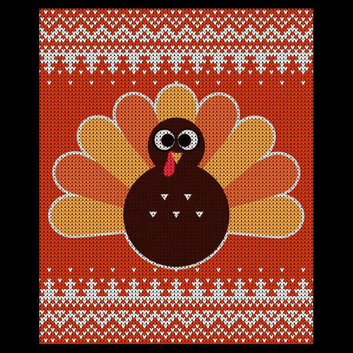 Thanksgiving Cute Turkey Ugly Sweater Drawstring Bag