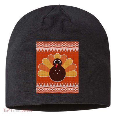 Thanksgiving Cute Turkey Ugly Sweater Sustainable Beanie