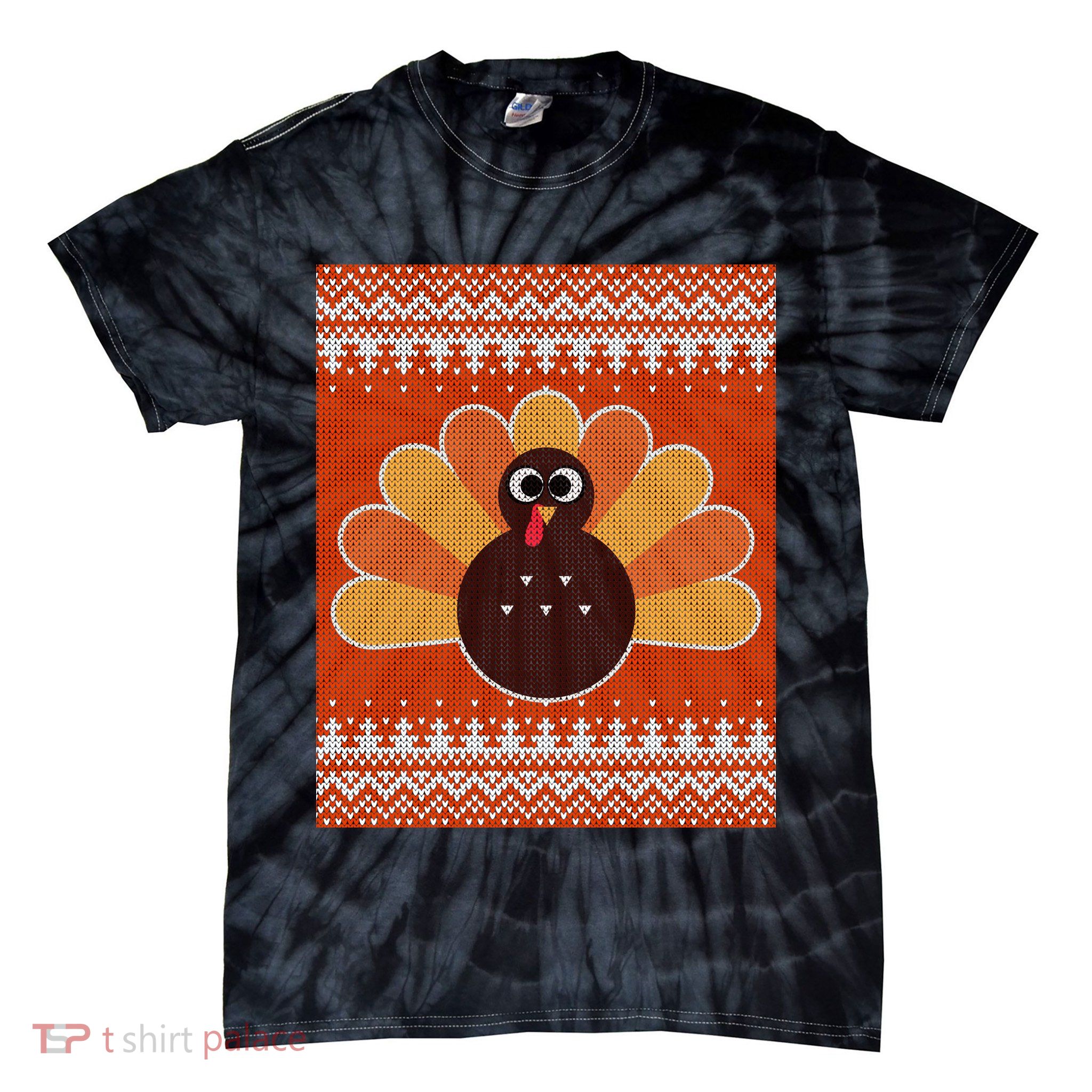 Thanksgiving Cute Turkey Ugly Sweater Tie-Dye T-Shirt