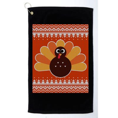 Thanksgiving Cute Turkey Ugly Sweater Golf Towel
