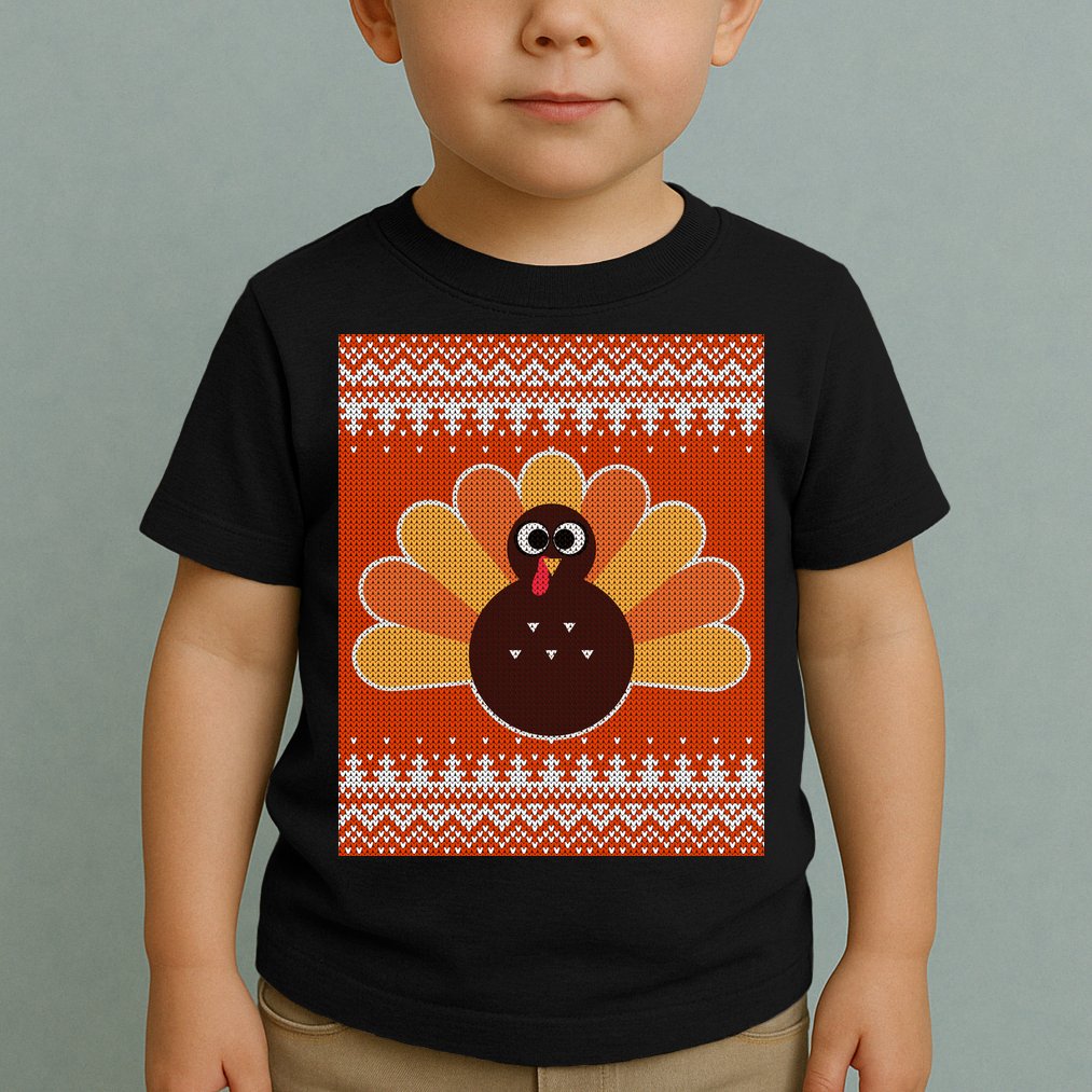 Thanksgiving Cute Turkey Ugly Sweater Toddler T-Shirt