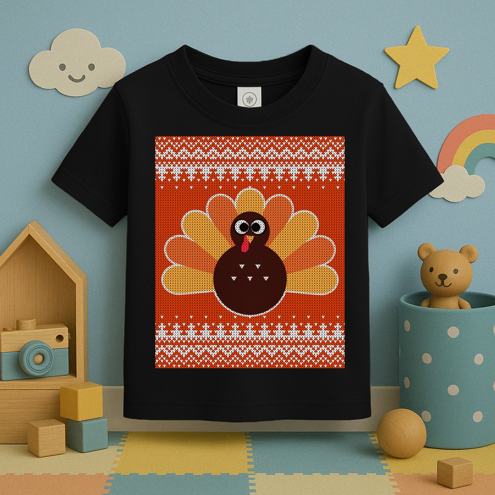 Thanksgiving Cute Turkey Ugly Sweater Toddler T-Shirt