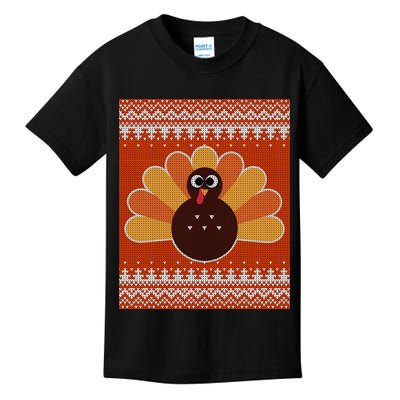 Thanksgiving Cute Turkey Ugly Sweater Kids T-Shirt