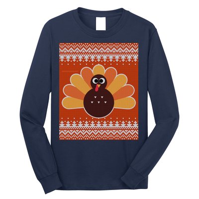 Thanksgiving Cute Turkey Ugly Sweater Long Sleeve Shirt