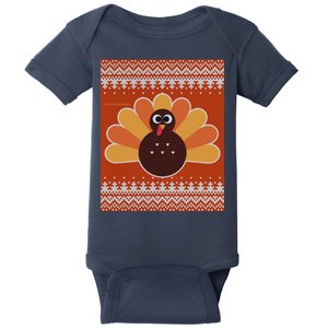 Thanksgiving Cute Turkey Ugly Sweater Baby Bodysuit