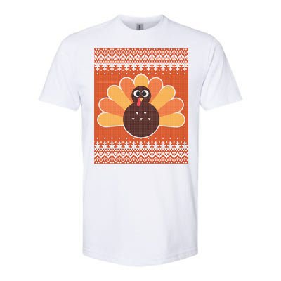 Thanksgiving Cute Turkey Ugly Sweater Softstyle® CVC T-Shirt