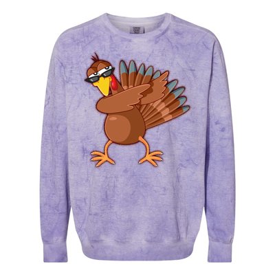 Thanksgiving Dabbing Turkey Colorblast Crewneck Sweatshirt