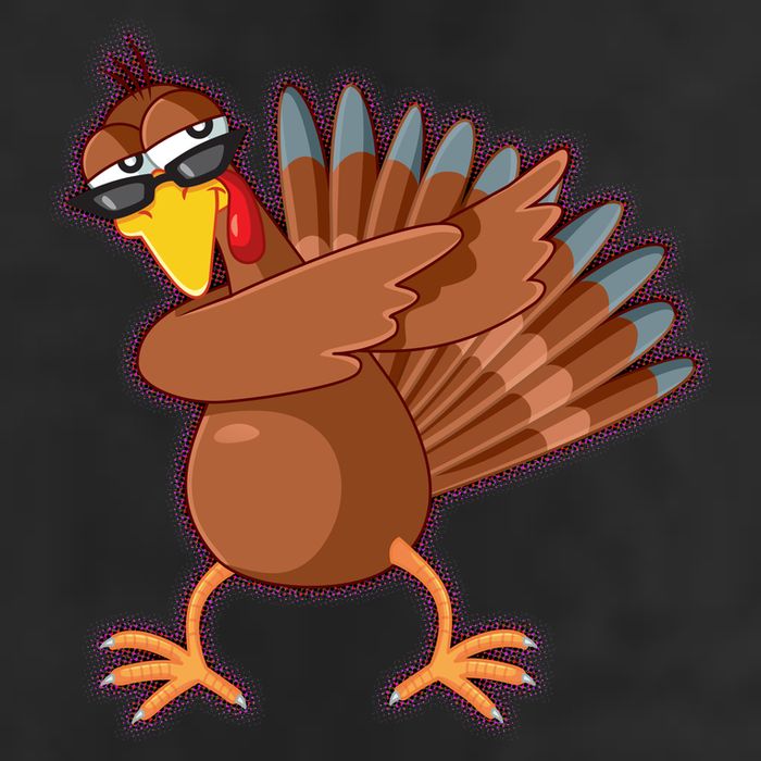 Thanksgiving Dabbing Turkey 7 Panel Mesh Trucker Snapback Hat