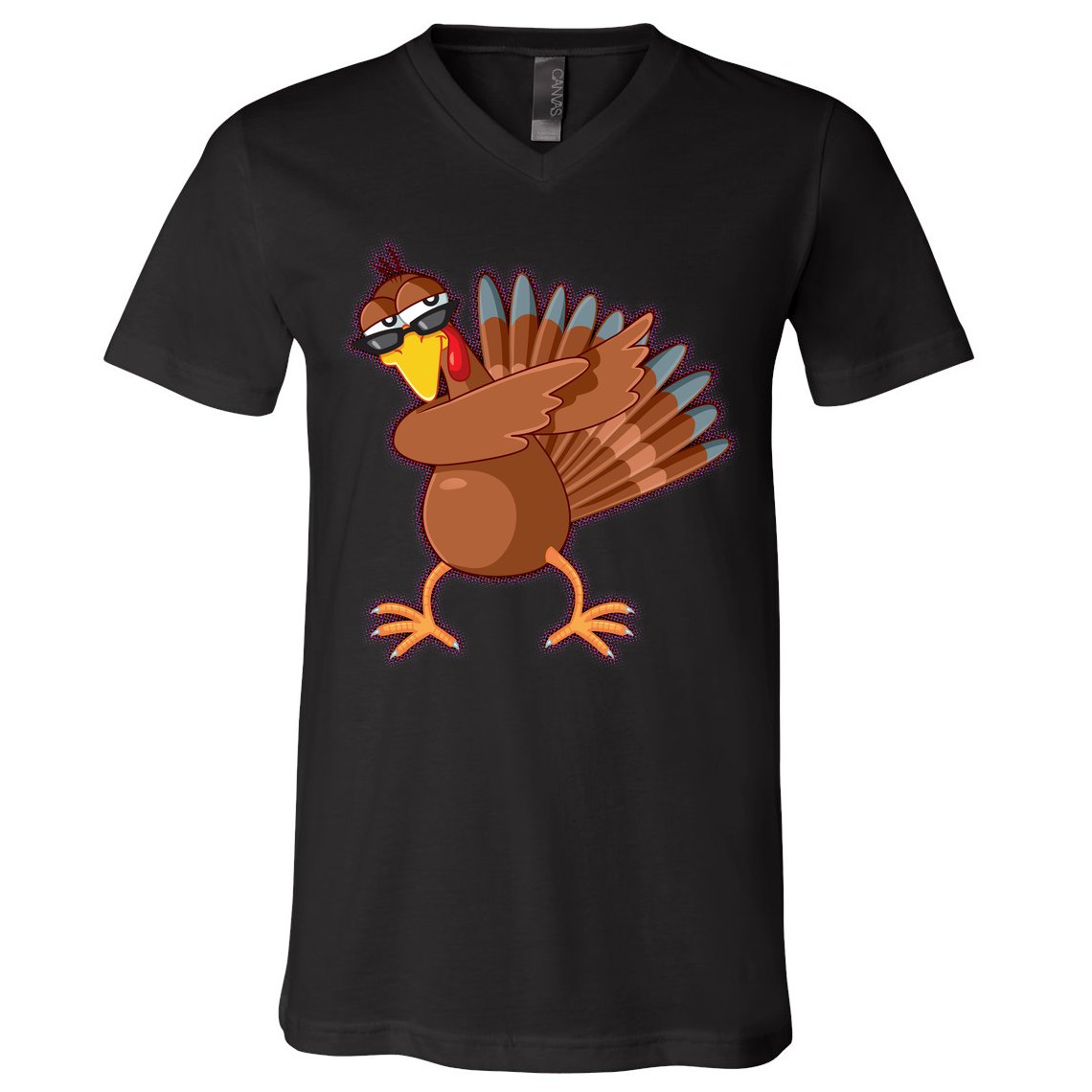 Thanksgiving Dabbing Turkey V-Neck T-Shirt