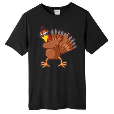 Thanksgiving Dabbing Turkey Tall Fusion ChromaSoft Performance T-Shirt