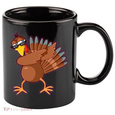 Thanksgiving Dabbing Turkey 11oz C Handle Ceramic Mug