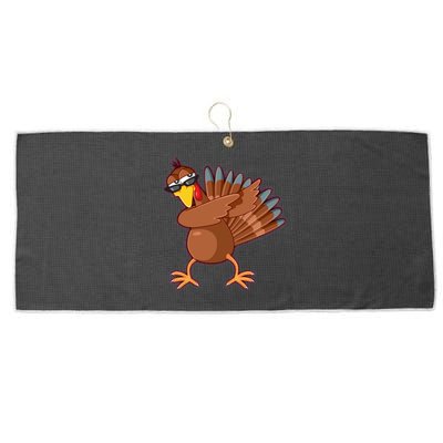 Thanksgiving Dabbing Turkey Large Microfiber Waffle Golf Towel