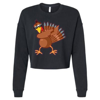 Thanksgiving Dabbing Turkey Cropped Pullover Crew