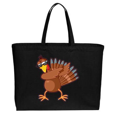 Thanksgiving Dabbing Turkey Cotton Canvas Jumbo Tote