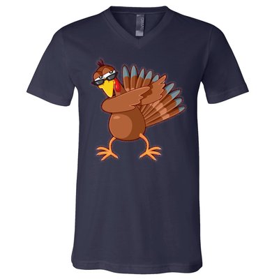 Thanksgiving Dabbing Turkey V-Neck T-Shirt