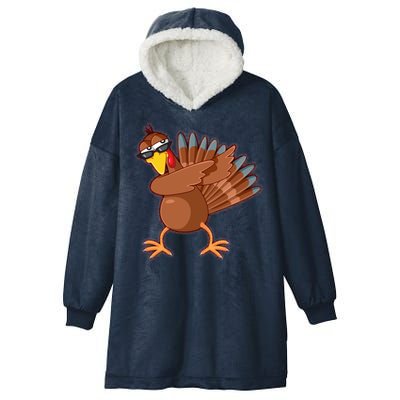 Thanksgiving Dabbing Turkey Hooded Wearable Blanket