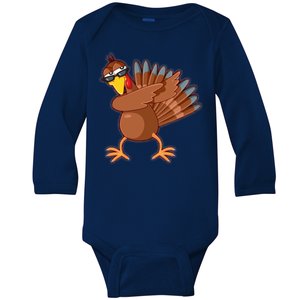 Thanksgiving Dabbing Turkey Baby Long Sleeve Bodysuit