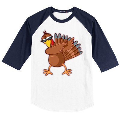 Thanksgiving Dabbing Turkey Baseball Sleeve Shirt