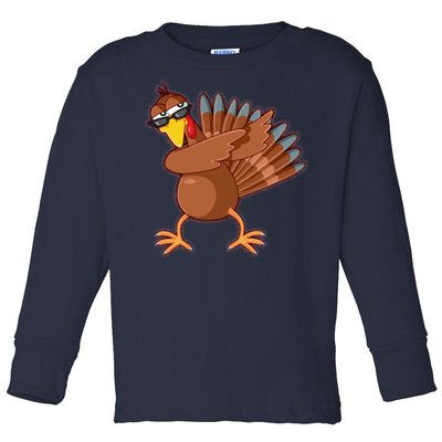 Thanksgiving Dabbing Turkey Toddler Long Sleeve Shirt