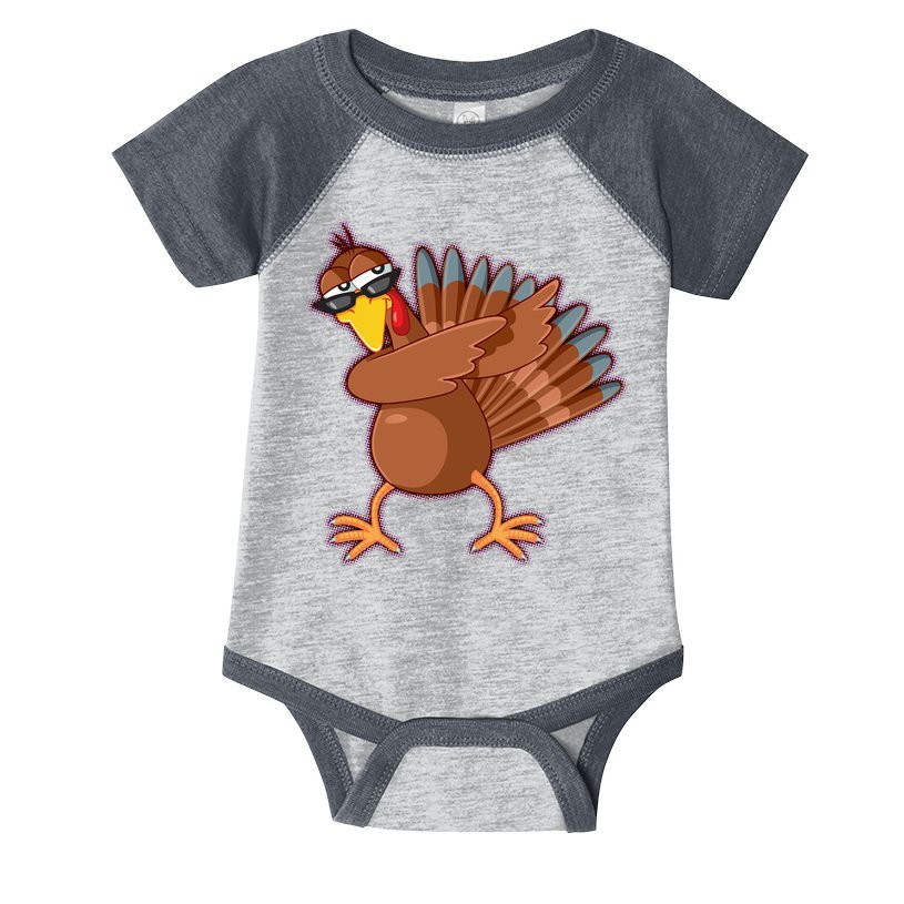 Thanksgiving Dabbing Turkey Infant Baby Jersey Bodysuit