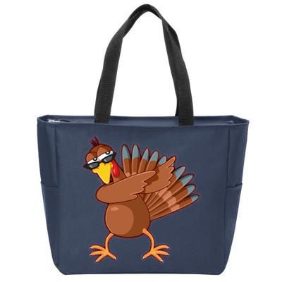 Thanksgiving Dabbing Turkey Zip Tote Bag