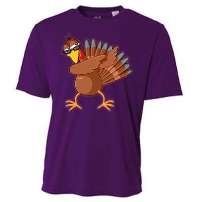 Thanksgiving Dabbing Turkey Cooling Performance Crew T-Shirt