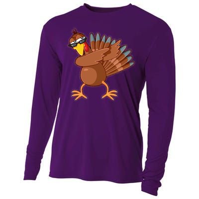 Thanksgiving Dabbing Turkey Cooling Performance Long Sleeve Crew