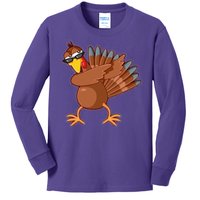 Thanksgiving Dabbing Turkey Kids Long Sleeve Shirt