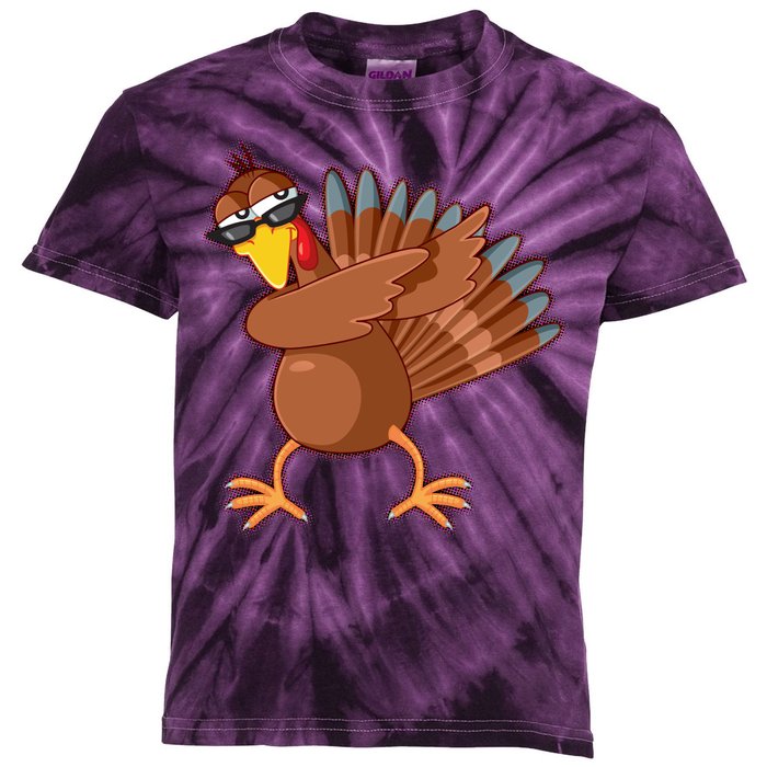 Thanksgiving Dabbing Turkey Kids Tie-Dye T-Shirt