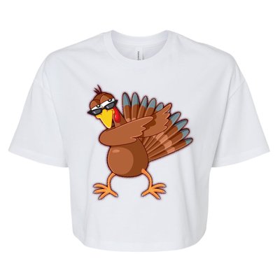 Thanksgiving Dabbing Turkey Bella+Canvas Jersey Crop Tee