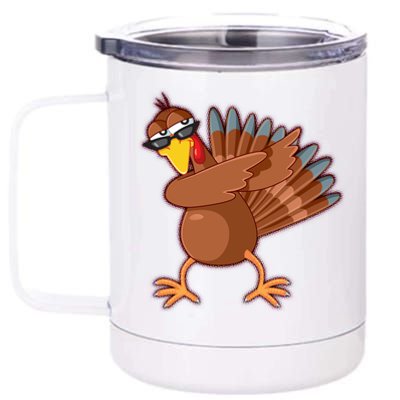 Thanksgiving Dabbing Turkey 12 oz Stainless Steel Tumbler Cup