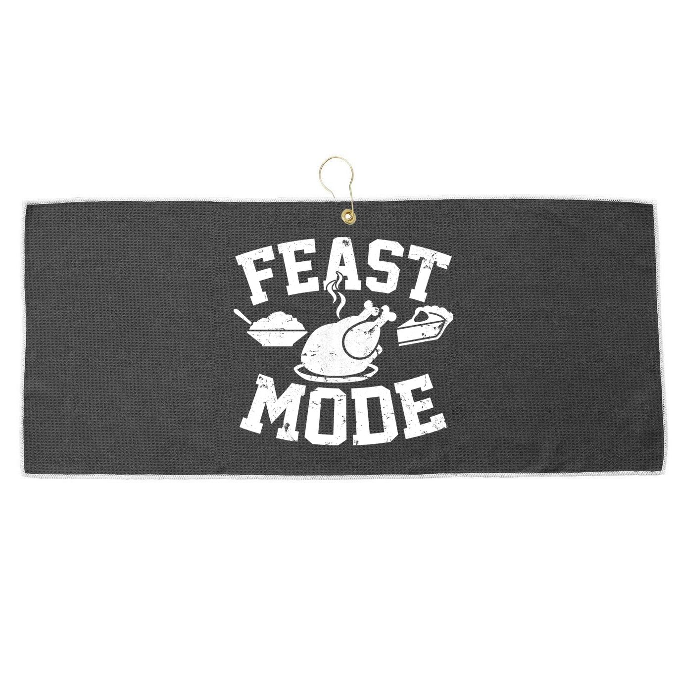 Thanksgiving Feast Mode Large Microfiber Waffle Golf Towel