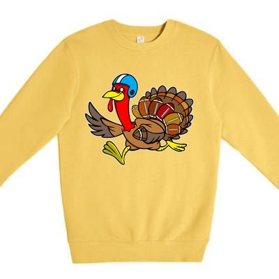 Thanksgiving Football Turkey Premium Crewneck Sweatshirt