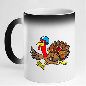 Thanksgiving Football Turkey 11oz Black Color Changing Mug