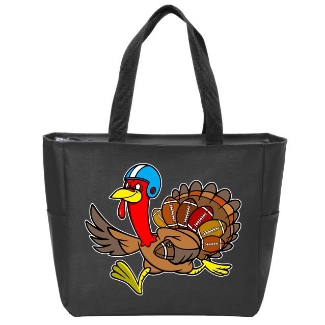 Thanksgiving Football Turkey Zip Tote Bag