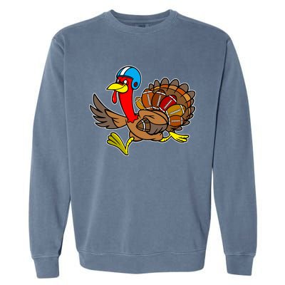 Thanksgiving Football Turkey Garment-Dyed Sweatshirt