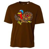 Thanksgiving Football Turkey Cooling Performance Crew T-Shirt