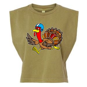 Thanksgiving Football Turkey Garment-Dyed Women's Muscle Tee