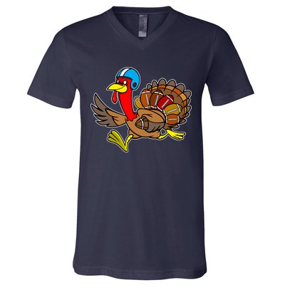 Thanksgiving Football Turkey V-Neck T-Shirt