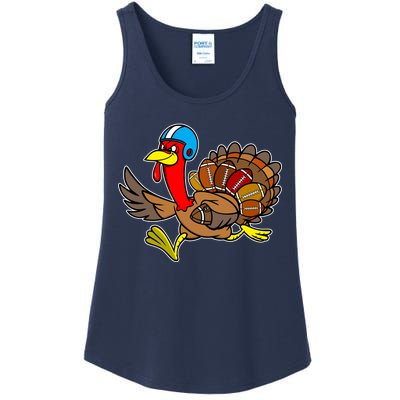 Thanksgiving Football Turkey Ladies Essential Tank