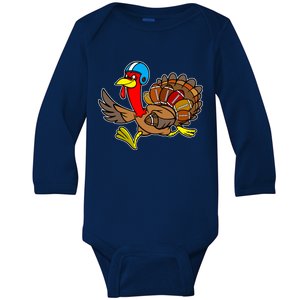 Thanksgiving Football Turkey Baby Long Sleeve Bodysuit